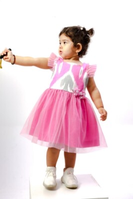 Dress Pink for Girls Kid Native Ikat  from Tajikistan For Baby and Toddler