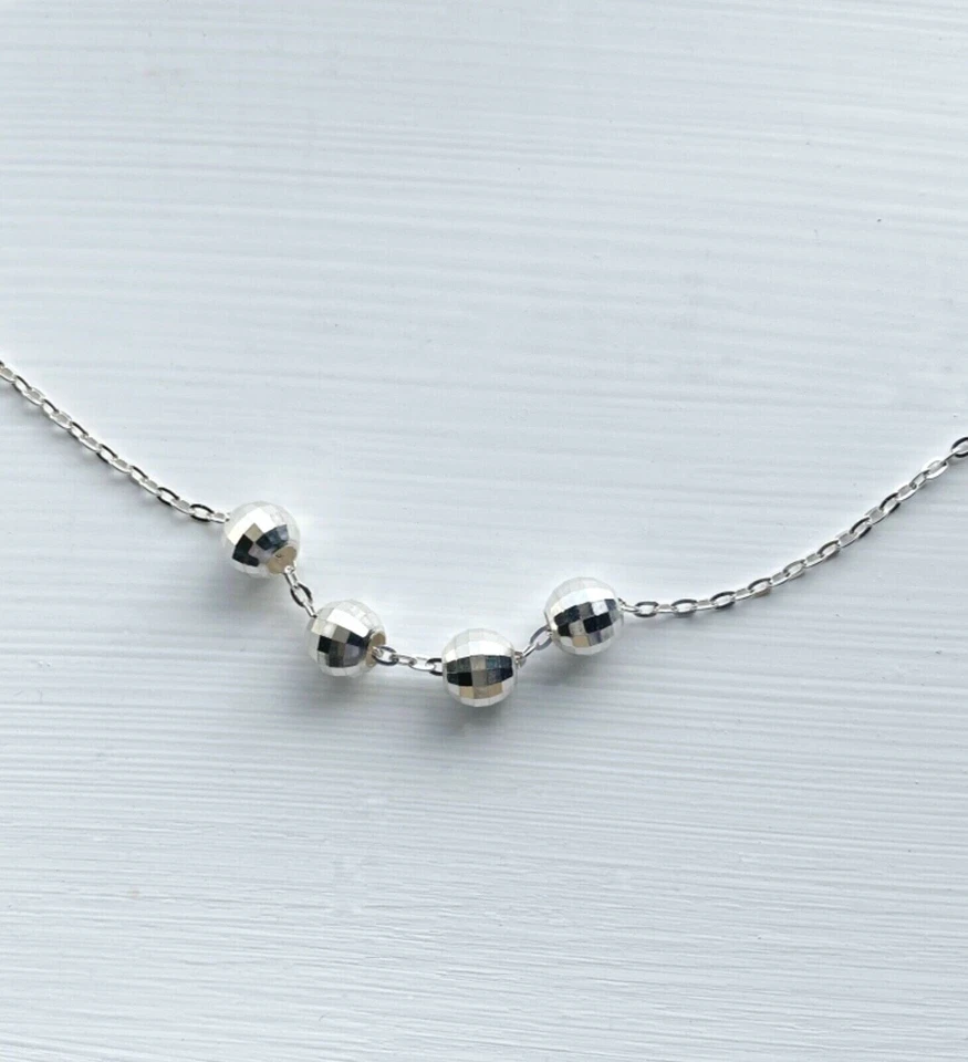 925 Sterling Silver 6mm Mirror Spacer Beads Faceted Diamond Cut Finish 5pcs - Image 3 of 3