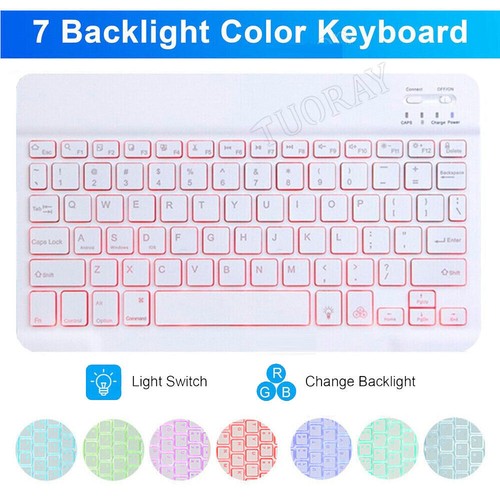 For Samsung Galaxy Tab A9 Plus 11" Tablet Backlit Keyboard PU Leather Case Mouse - Picture 42 of 55