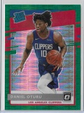 2020-21 Donruss Optic Daniel Oturu Green Pulsar Prizm Rookie #185 Clippers RC