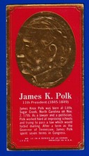 JAMES K. POLK 1965 TOPPS U. S. AMERICAN PRESIDENTS #11 GOOD/VERY GOOD NO CREASES