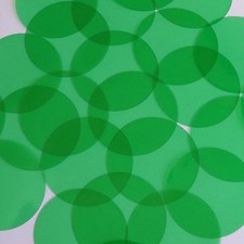 Sequin 40mm No Hole Round Shape Vinyl Go Go Trans Green. Made in USA