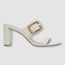  375 Veronica Beard Women's White Galoma Leather Slip-On Sandal Shoe Size US 7.5