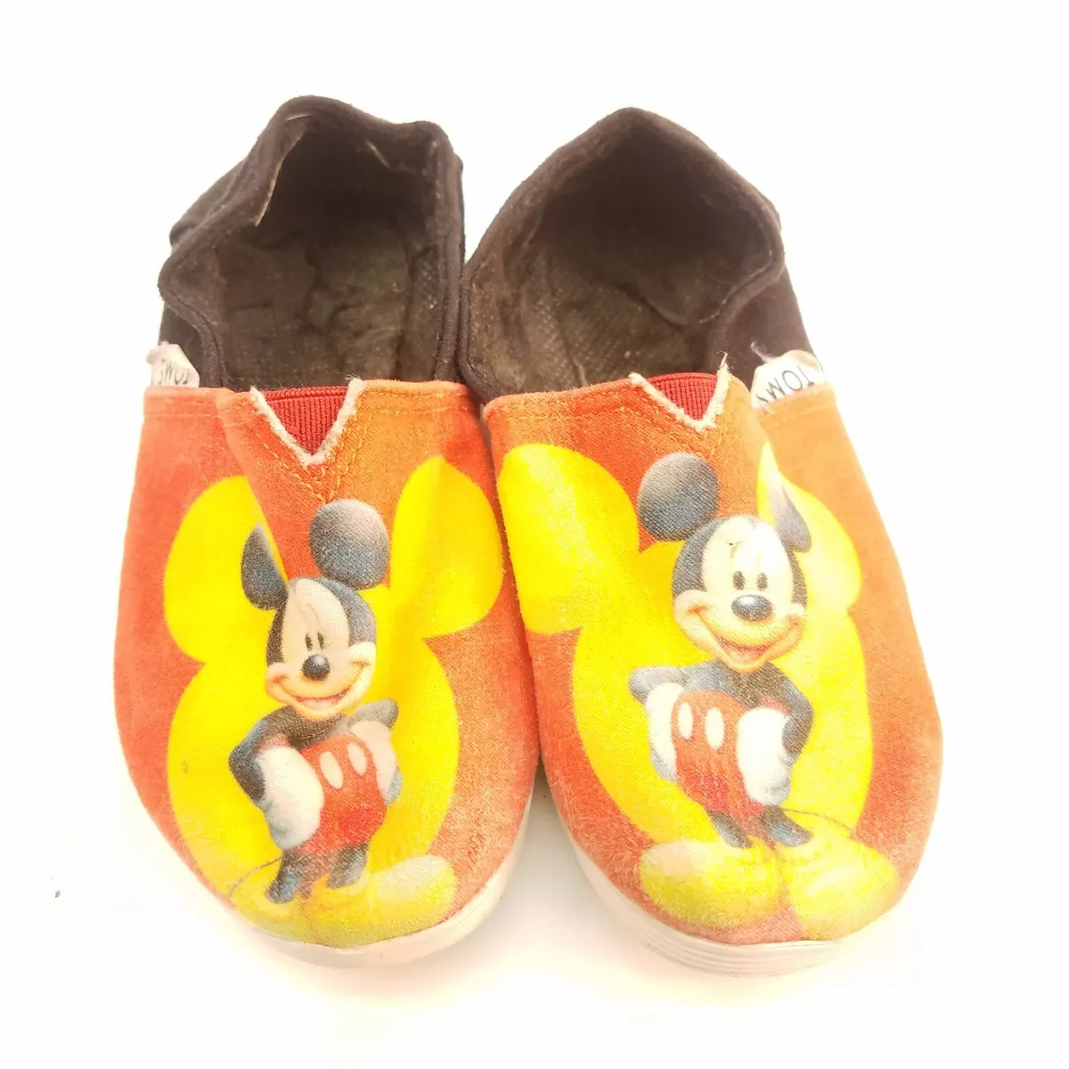 Toms Shoes Disney Mickey Mouse Infant Baby Size 7 Wrap Canvas Slip