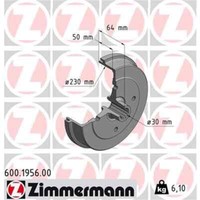 2X Zimmermann Bremstrommel 600.1956.00