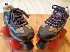 Sketchers 3 Wheel Roller Skates Girls Childrens Youth Size 13 Navy/Hot Pink