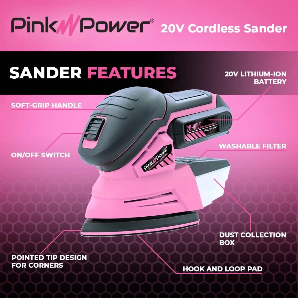 Detail Sander for Woodworking 20V Cordless Electric Hand Sander
