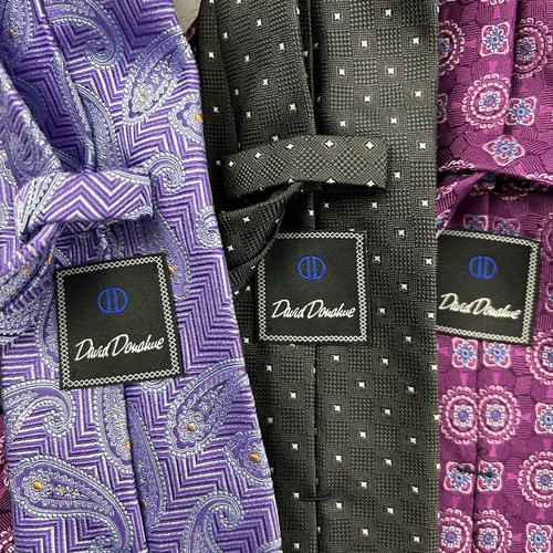 Lot of 3 David Donahue Men Silk Tie Necktie USA Designer Paisley Medallion - Picture 5 of 6