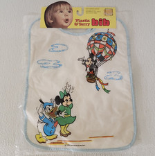 New Vintage 1972 Baby Bib Plastic Terry Disney Mickey Minnie Donald Glenco