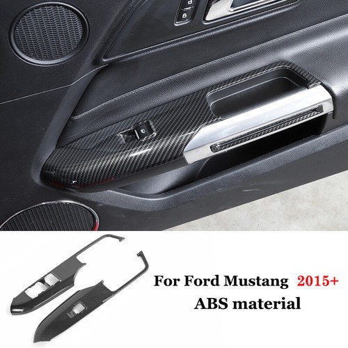 Carbon 14x Interior Full Door Handle Panel Trim Cover Set For Ford Mustang 2015+ - Picture 6 of 11