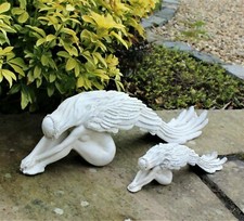 Garden Ornament Fairy Angel Statue Outside Decorative Patio Pond 2 Size Colours
