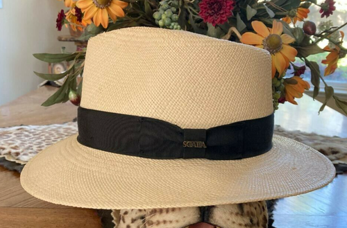 SCALA * MENS PANAMA FEDORA HAT * 1 L 