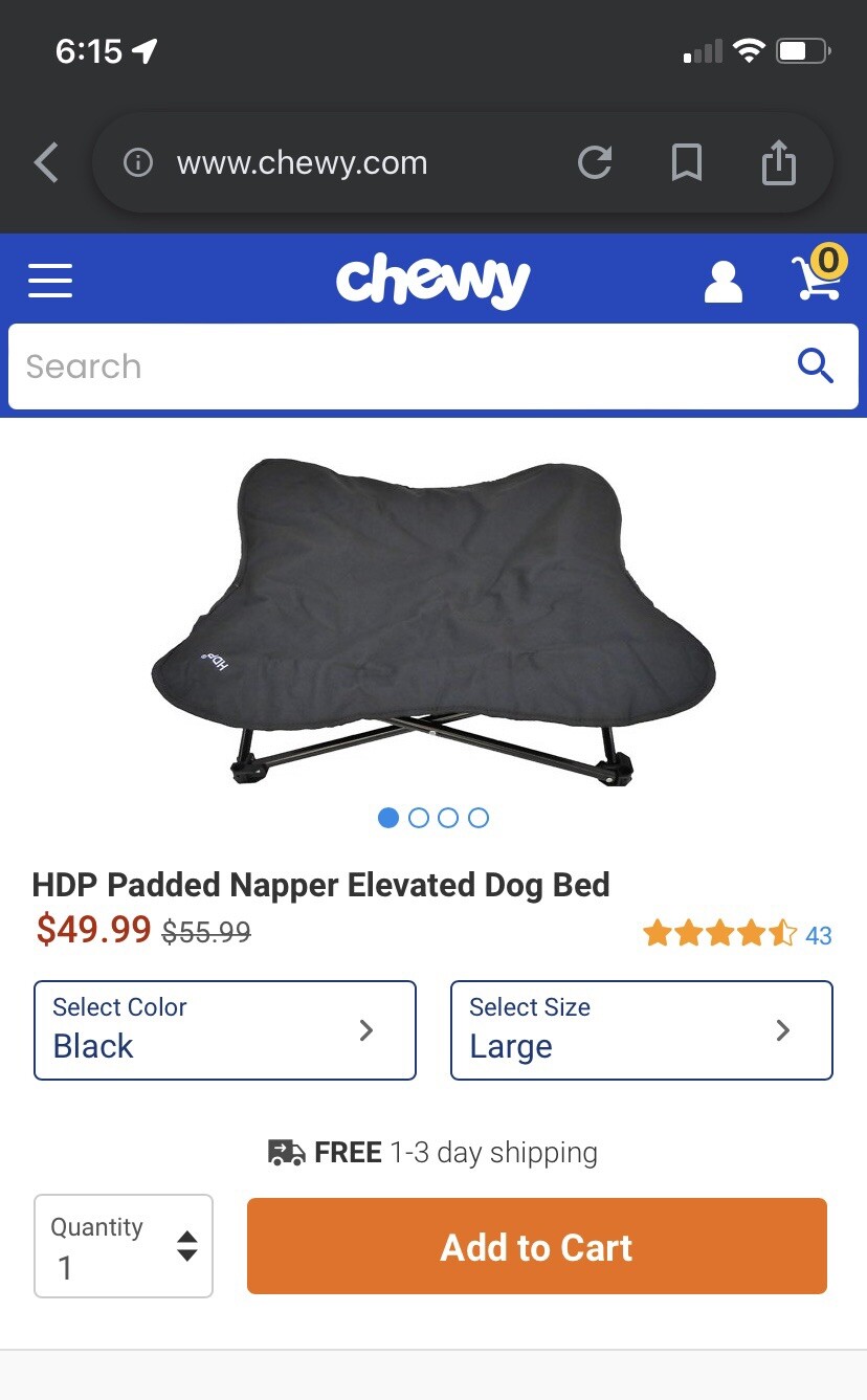 hdp elevated napper cot
