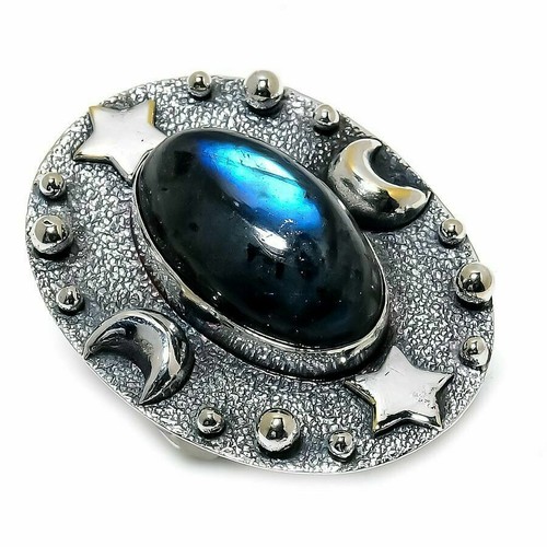 Bague Artisanale En Fil De Cuivre Avec Labradorite Cœur - Taille 9 - Fait Main En Inde - Neuf Sans Emballage