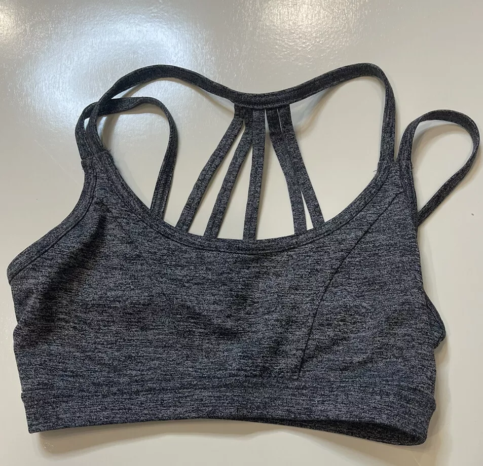 FOREVER 21 Athletic Strappy Sports Bra Charcoal Gray Women's Size