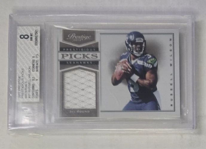 Russell Wilson Panini Prestige Prestigious Picks #31 Materials