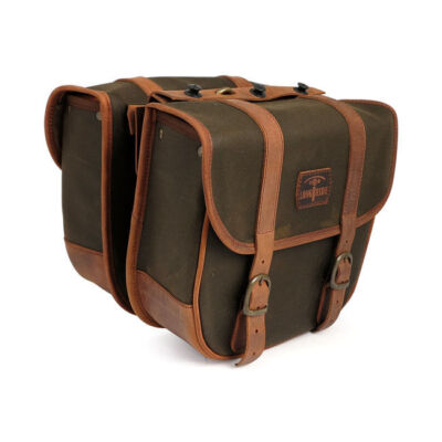 Longride Satteltasche Überwurftaschen aus Waxcotton Khaki für Harley-Davidson