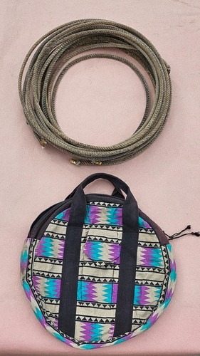 ROPE BAG /W ROPES LARIATS LOT Rodeo Teamroper Livestock Cowboy Rancher Lasso Fun