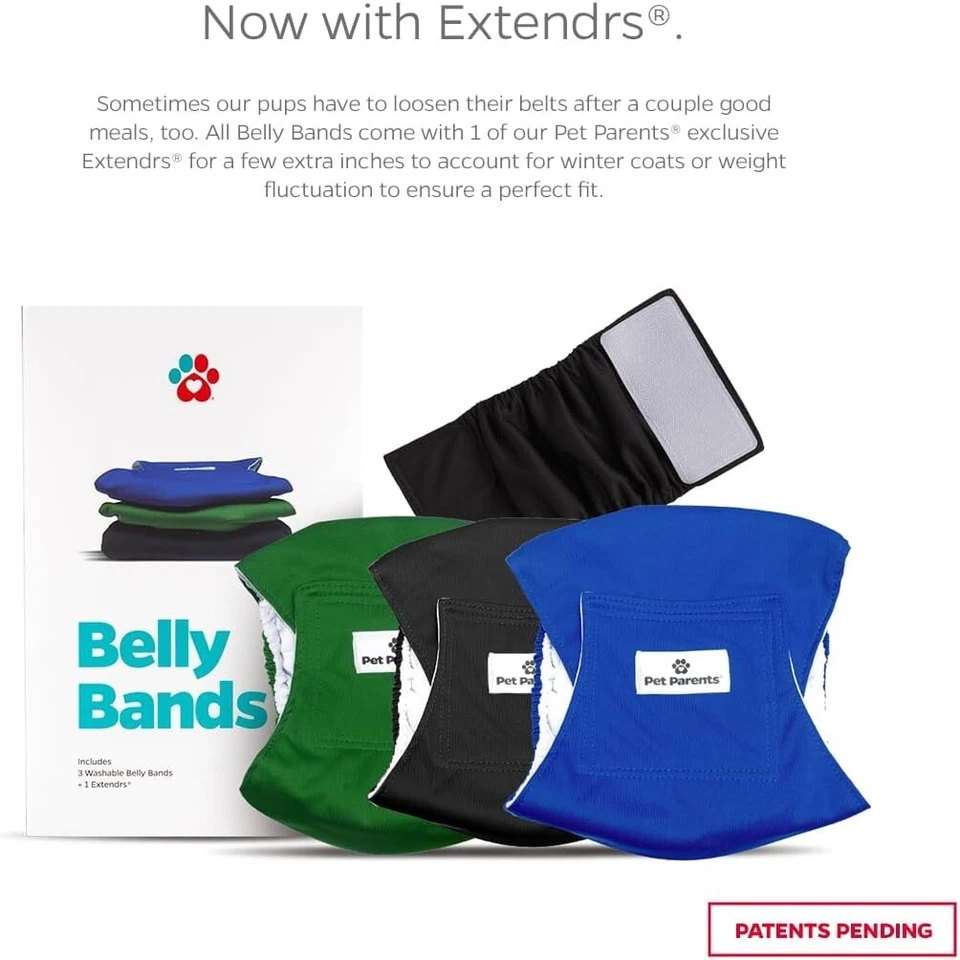 Bandas para vientre lavables Comfort Fit para perros machos con absorción WickQuick Foto 4 de 4