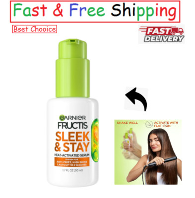 Garnier Fructis Sleek and Shine Sleek and Stay Hair Serum for Frizzy, 1.7 Fl Oz.