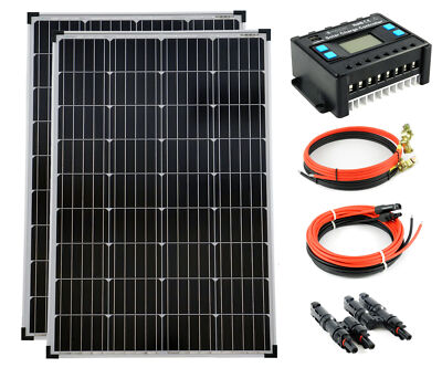 Solar Set 12V 200 Watt Solarpanel Solaranlage Garten Camping 1000mm 20A 0% MwSt