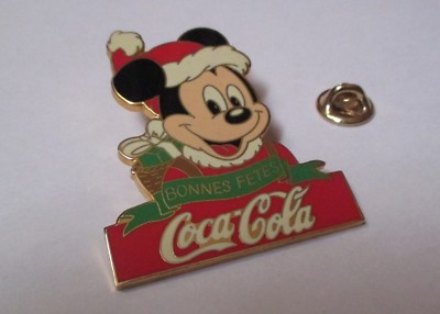 Mickey Pins - Frohe Festtage (signiert Disney Coca Cola) Höhe: 5,1 cm