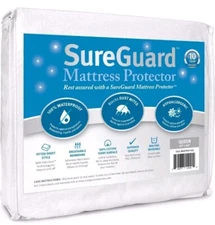 Sure Guard Mattress Protector  - QUEEN. WATERPROOF,  HYPOALLERGENIC, BLOCKS DUST