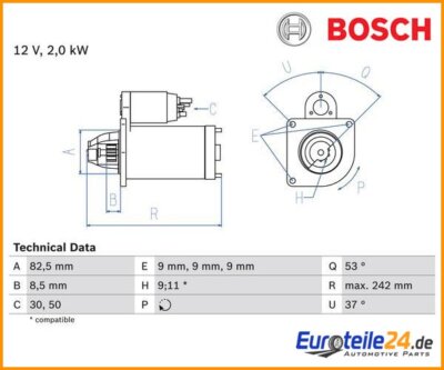 Starter BOSCH 0986018450 für Fiat Palio Weekend Punto