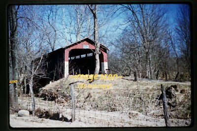 Goes Station Ohio, Greene County Covered Bridge in 1959, Kodachrome Slide t4b