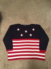 Vintage Stars And Stripes Sweater, Size XL