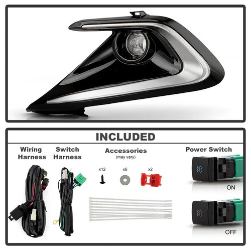 For Toyota Corolla Hatchback Models 2023-2024 Full LED Fog Lights w/Switch Pair - Picture 4 of 6