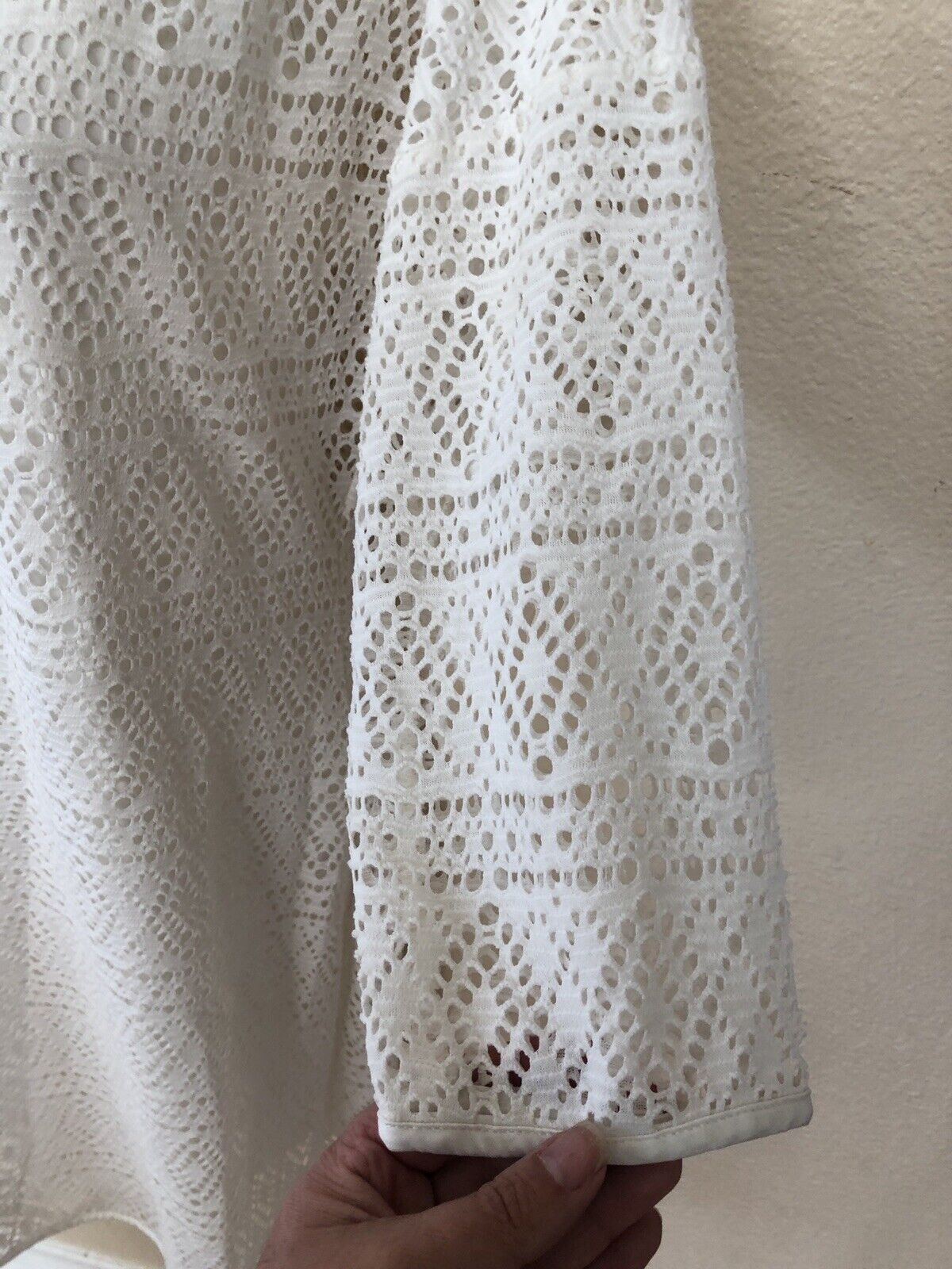 Express Women’s Off White Ivory Cream Crochet Lac… - image 4