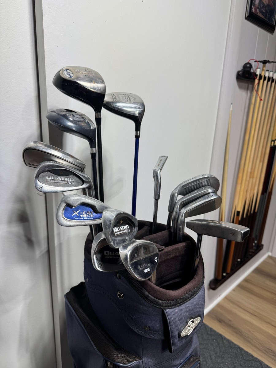 クーガー+ウィルソン メンズ ゴルフクラブ 14本セット キャディバッグ付♪ Men's Golf Set w/ Dunlop Clubs & Outward 9 Cart Bag - 14