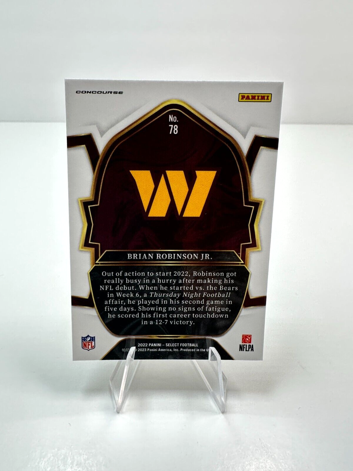 Brian Robinson Jr. Washington Commanders 2022 Panini Select #78 Rookie ...