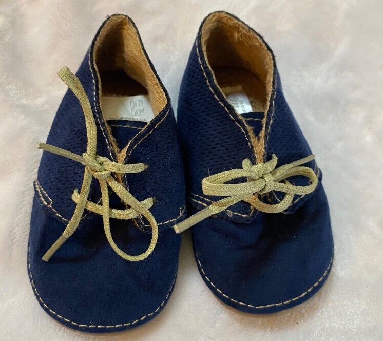 Navy Faux Suede Tie Newborn 18 7-9 Months