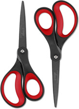 LIVINGO 2 Pack 8" Titanium Non-Stick Scissors, Professional Stainless Steel Comf