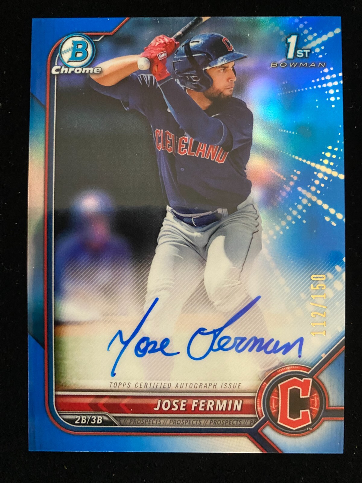 2022 Bowman Chrome JOSE FERMIN 1st Rookie BLUE REFRACTOR AUTO #/150 Cardinals RC