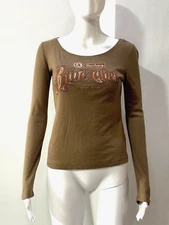 BURBERRY BLUE LABEL LONG SLEEVED TOP BROWN SIZE 38