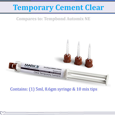 Dental Crown n BridgeTemporary Cement Clear NE Automix Syr, Non Eugenol, 5ml
