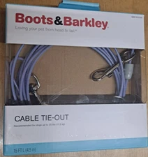 Boots & Barkley- Lightweight Cable Tie-Out for Small Dogs up to 25lbs - 15 feet