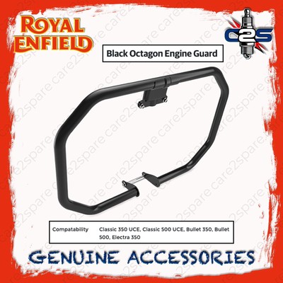 Black Octagon Engine Guard for Royal Enfield Classic 350/500 UCE Bullet 1990601