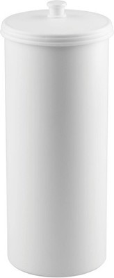 White Freestanding Bathroom Toilet Paper Storage Holder with Lid for 3Extra Roll