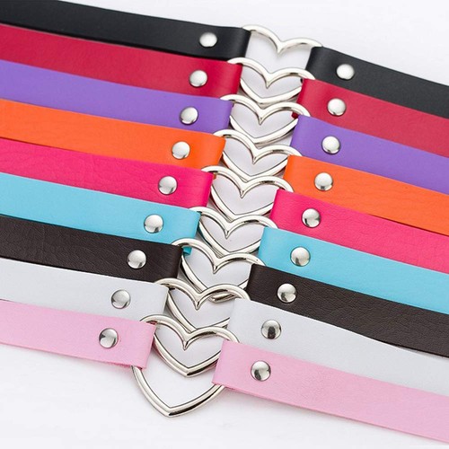 Liebe Herz verstellbar Leder Halsband Punk PU Halskette Goth Halsband weich - Bild 2 von 6