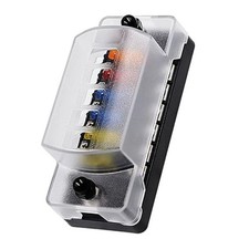 6 Way Fuse Block Blade Fuse Box with Negative Bus, 6 Circuit Fuse Holder Fuse Bl