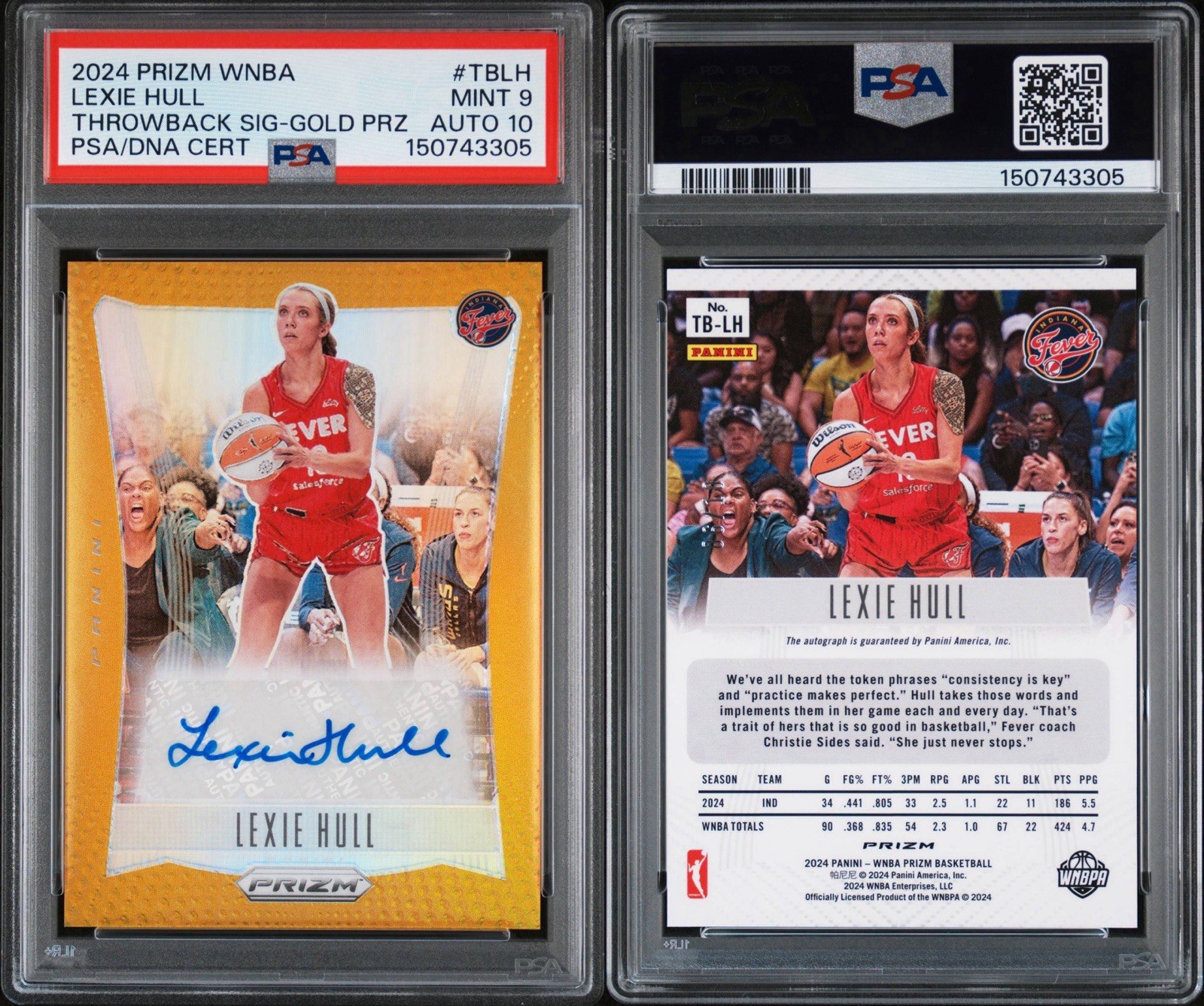 2024 Prizm Lexie Hull Throwback Gold Auto  view 3