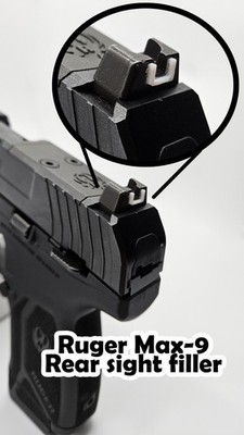 Ruger Max-9 Rear Sight plastic U insert filler (6) . Max 9 quicker sight time.