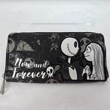 Disney Nightmare Before Christmas Wallet Black White Now and Forever Zip Around