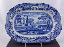 SPODE BLUE CHINA ITALIAN 14" OVAL SERVING PLATTER - MINT
