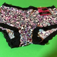 NEW Maidenform Floral Print BOYSHORT Panties W Lace Trim / SMALL / Size 5