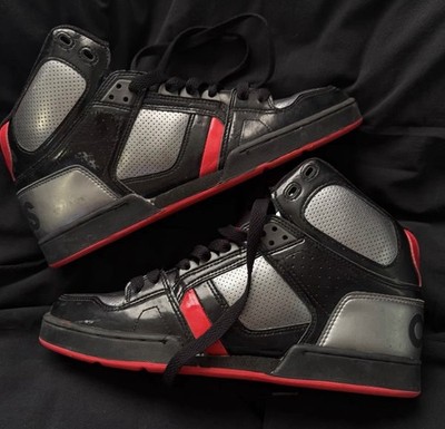 Osiris NYC 83 High Top Skateboarding Shoes Black Gray Red US 11.5